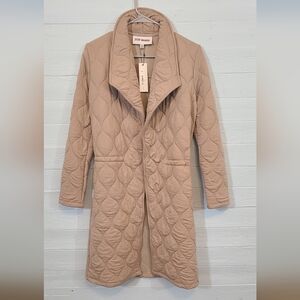 NWT Women's Khaki Natural Emmy Quilted Open Front Jacket Size XS